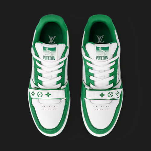 Louis Vuitton Trainer Green Monogram Flowers